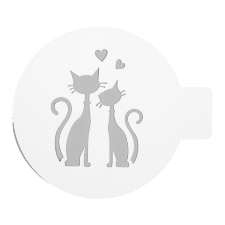 Трафарет "Кот и кошка" 10х10 см 7989846 (ндс 22%)