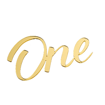Топпер без шпажки "One" золотой 8*5 см (ндс 22%)