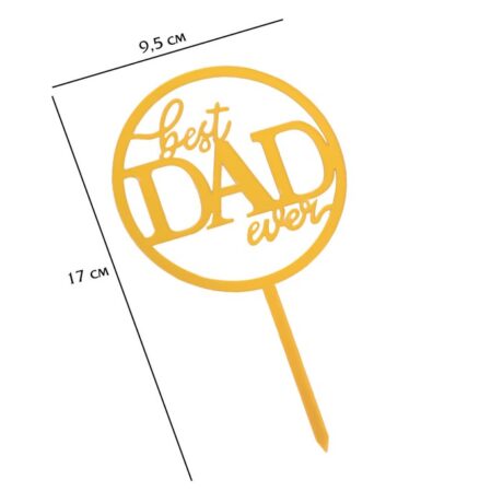 Топпер "Best DAD ever", золото, Дарим Красиво    7003906 (ндс 22%)