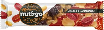 Батончик Nut&Go арахис и мармелад, глазир 42 гр (ндс 22%)