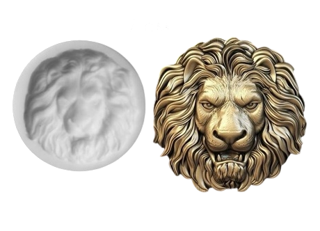Молд Лев голова 8*9,5см, силикон 1/100 (Китай) (ндс 22%)