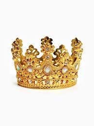 Украшение для торта "Корона", 9х5,5см, цвет золото  с белыми стразами   11019103, шт