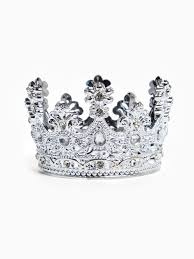Украшение для торта "Корона", 9х5,5см, цвет серебро с белыми стразами   11019102, шт
